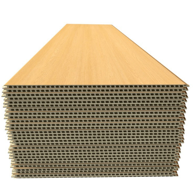 8*400mm V Groove Bamboo Fiber Integrated Wall Panels PVC Wall Panels for Hotel