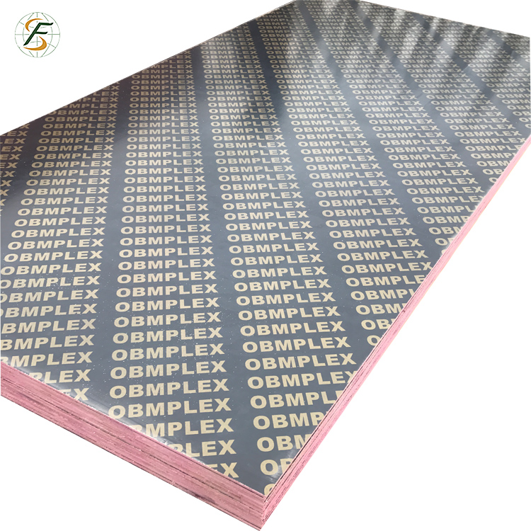 18*1220*2440mm 1-time Pressed 5~8 Reusable Cost-effective Film Faced Plywood for Concrete Formwork