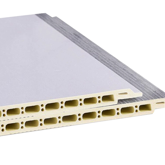 8*400mm V Groove Bamboo Fiber Integrated Wall Panels PVC Wall Panels for Hotel