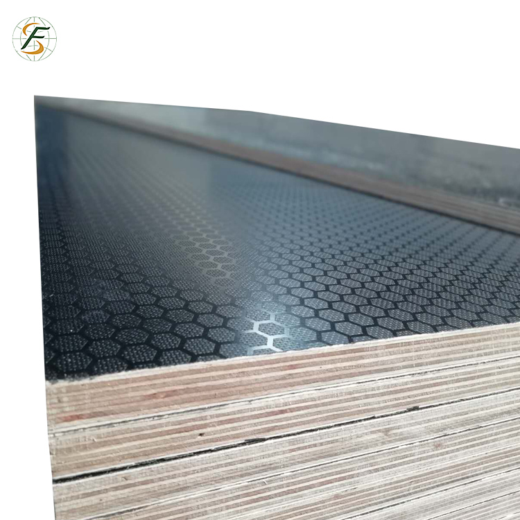 9mm Hexagon Anti-slip Film Faced Plywood for Stages And Floors