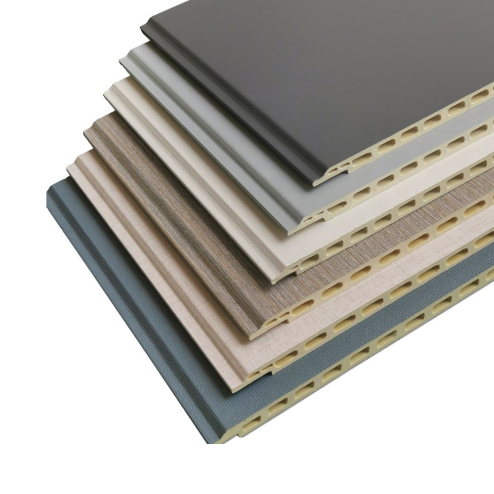 8*400mm V Groove Bamboo Fiber Integrated Wall Panels PVC Wall Panels for Hotel